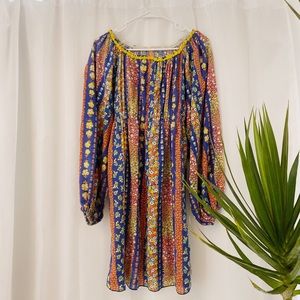 Vintage 70s retro floral flower dress